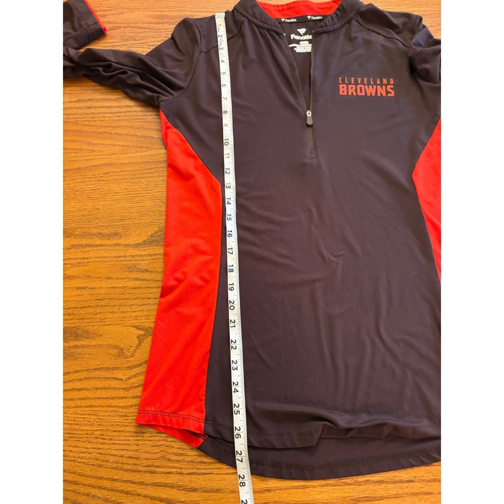 Fanatics Cleveland Browns Womens Brown Orange Quarter Zip Pullover Top Medium - Picture 6 of 10
